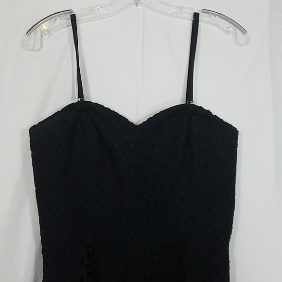 Loft Sweet Heart Neck Line Eyelet Blue Dress - Picture 2 of 8